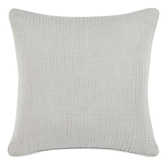 Irma 26 Inch Euro Pillow Sham, Pre Shrunk, Gray Cotton Premium Linen By Casagear Home