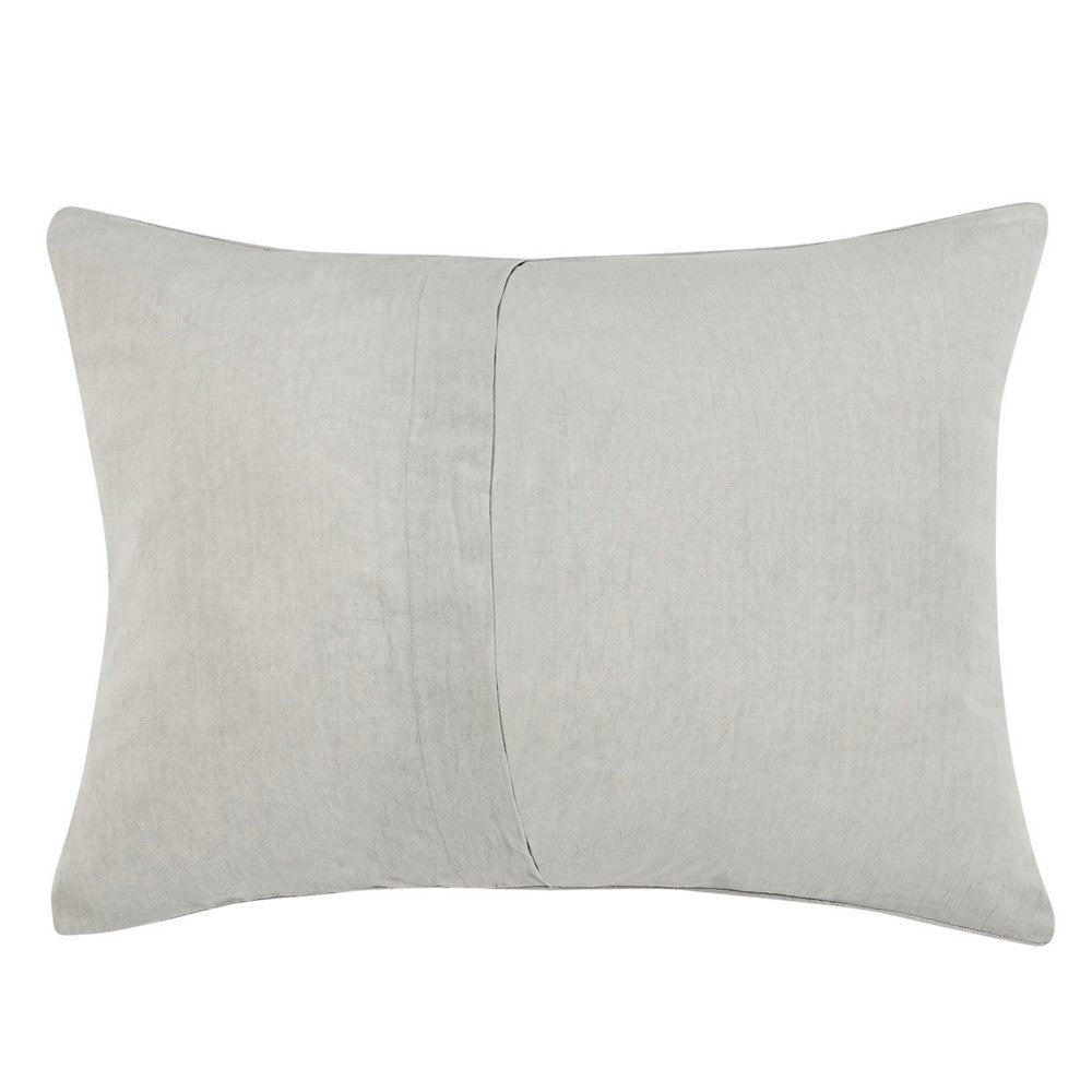 Irma 20 x 26 Standard Pillow Sham Pre Shrunk Gray Cotton Premium Linen By Casagear Home BM320901