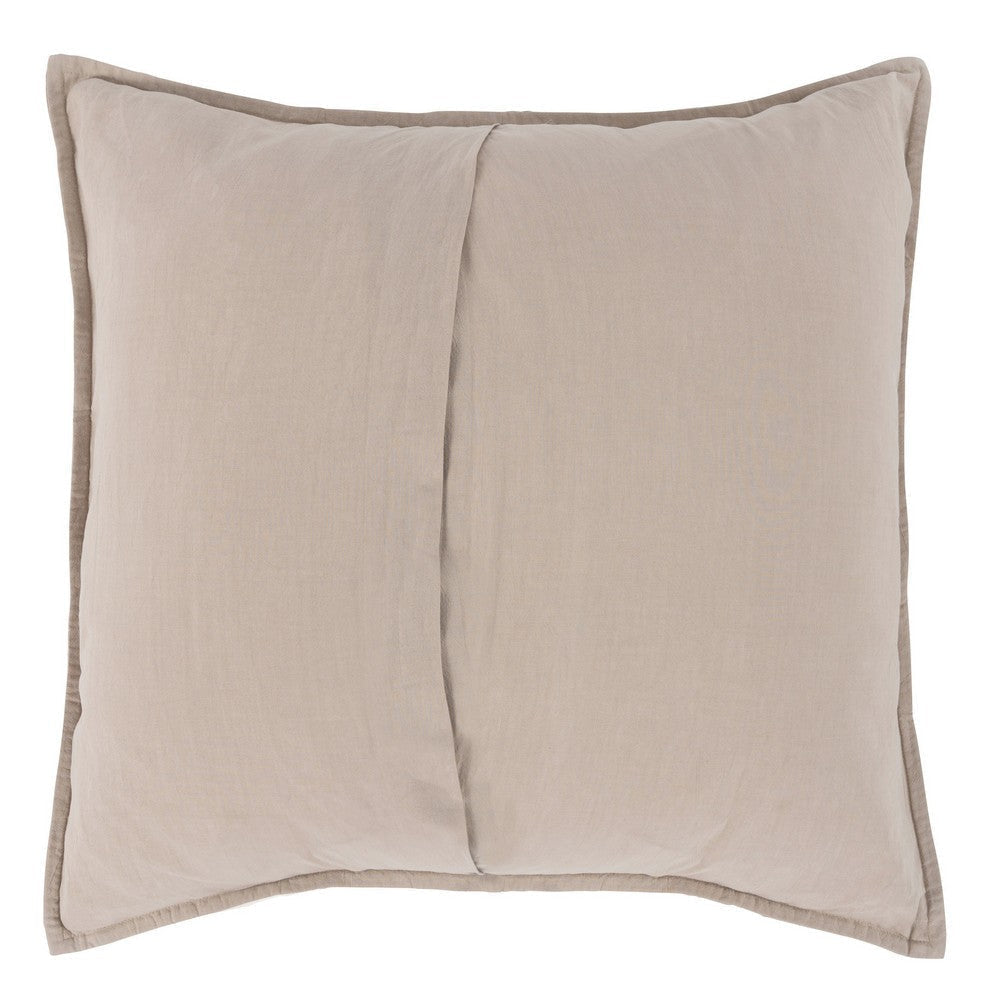 Irma 26 Inch Euro Pillow Sham Pre Shrunk Brown Cotton Premium Linen By Casagear Home BM320904