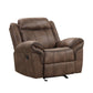 Arisa 3pc Sofa Loveseat Chair Manual Recliner Set Brown Faux Leather By Casagear Home BM321079