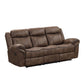 Arisa 3pc Sofa Loveseat Chair Manual Recliner Set Brown Faux Leather By Casagear Home BM321079