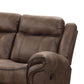 Arisa Sofa Brown Faux Leather Drop Down Table with Cupholders 87 Inch By Casagear Home BM321081