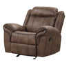 Arisa Manual Glider Recliner Chair Brown Faux Leather Pillow Arms By Casagear Home BM321083