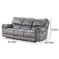 Arisa Sofa and Loveseat Manual Recliner Set Gray Faux Leather Drop Table By Casagear Home BM321085