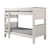 Twin/Twin Bunk Bed with Ladder Brazilian Pine Solid Wood White By Casagear Home BM321092