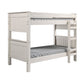 Twin/Twin Bunk Bed with Ladder, Brazilian Pine, Solid Wood, White By Casagear Home