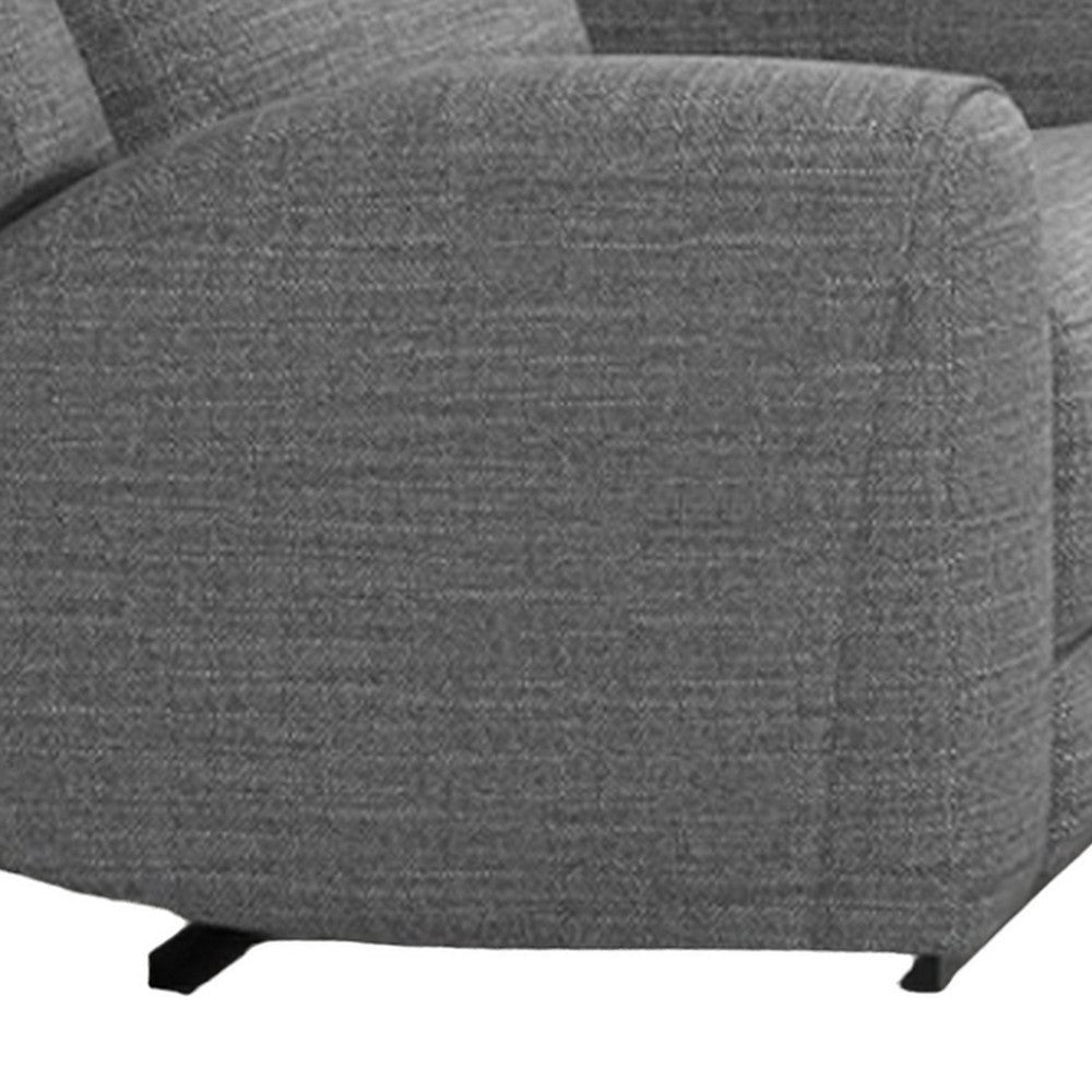 Cory Manual Recliner Chair Contour Armrests Solid Wood Gray Polyester By Casagear Home BM321097