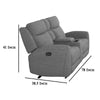 Cory Manual Recliner Loveseat 78 Inch Center Console Gray Polyester By Casagear Home BM321099