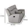 Cobe Manual Recliner Loveseat 41 Inch Center Console Grain Gray Leather By Casagear Home BM321103