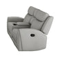 Cobe Sofa Manual Recliner 41 Inch Solid Wood Top Grain Gray Leather By Casagear Home BM321105