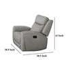 Cobe Sofa Manual Recliner 41 Inch Solid Wood Top Grain Gray Leather By Casagear Home BM321105