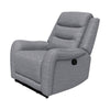 Clair Manual Recliner Chair with Scrolled Arms Wood Frame Gray Fabric By Casagear Home BM321106