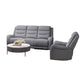 Clair 2 Piece Manual Reclining Sofa and Loveseat, Solid Wood, Gray Fabric By Casagear Home