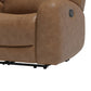 Leos Manual Recliner Chair Contour Armrest Wood Frame Brown Leather By Casagear Home BM321114