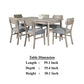 Kene 7pc Dining Table Set with 6 Padded Chairs Solid Edge Band Gray By Casagear Home BM321122