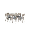 Kene 7pc Dining Table Set with 6 Padded Chairs, Solid Edge Band, Gray By Casagear Home