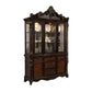 Zenie Buffet Cabinet and Hutch, Classic Carved, Cherry Brown Solid Wood By Casagear Home