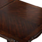 Zenie Dining Table Extension Leaf 77-95 Inch Cherry Brown Solid Wood By Casagear Home BM321132