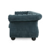 Avery Sofa 83 Inch Classic Chesterfield Tufted Blue Polyester Upholstery By Casagear Home BM321141