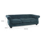 Avery Sofa 83 Inch Classic Chesterfield Tufted Blue Polyester Upholstery By Casagear Home BM321141