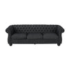 Avery Sofa 83 Inch Classic Chesterfield Tufted Black Polyester Upholstery By Casagear Home BM321142