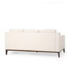 Noah Sofa 3 Pillows Beige Polyester Upholstery Brown Wood Trim 80 Inch By Casagear Home BM321146