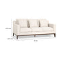 Noah Sofa 3 Pillows Beige Polyester Upholstery Brown Wood Trim 80 Inch By Casagear Home BM321146