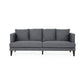 Lara Sofa 4 Throw Pillows Gray Polyester Upholstery Black Wood 86 Inch By Casagear Home BM321150