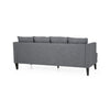 Lara Sofa 4 Throw Pillows Gray Polyester Upholstery Black Wood 86 Inch By Casagear Home BM321150