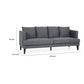 Lara Sofa 4 Throw Pillows Gray Polyester Upholstery Black Wood 86 Inch By Casagear Home BM321150