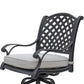 Zoe Outdoor Swivel Barstool Chair Set of 2 Lattice Black Aluminium Taupe By Casagear Home BM321161