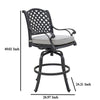 Zoe Outdoor Swivel Barstool Chair Set of 2 Lattice Black Aluminium Taupe By Casagear Home BM321161