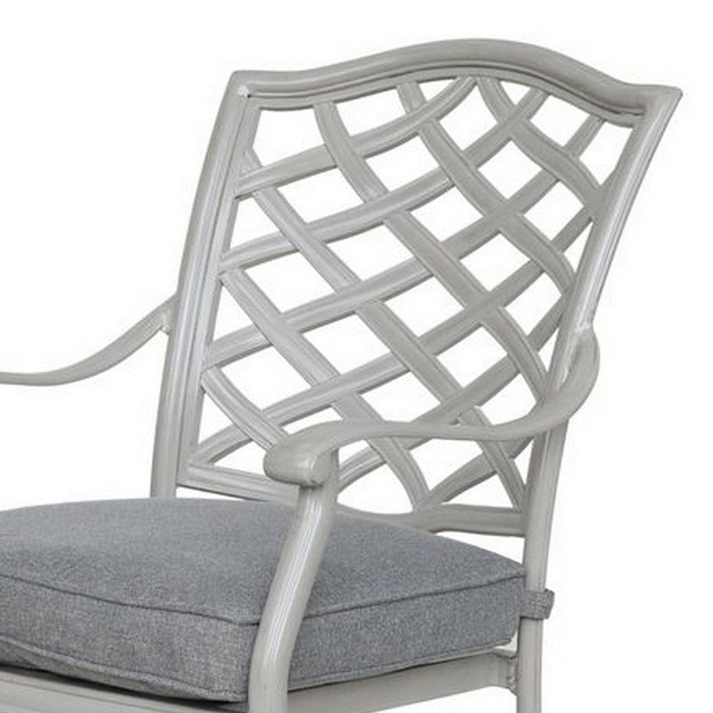 Wynn Outdoor Dining Armchair Set of 2 Aluminum Heritage Gray Finish By Casagear Home BM321162