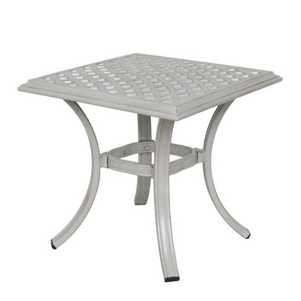 Wynn Outdoor Standard End Table 22 Inch Square Aluminum Gray Finish By Casagear Home BM321168