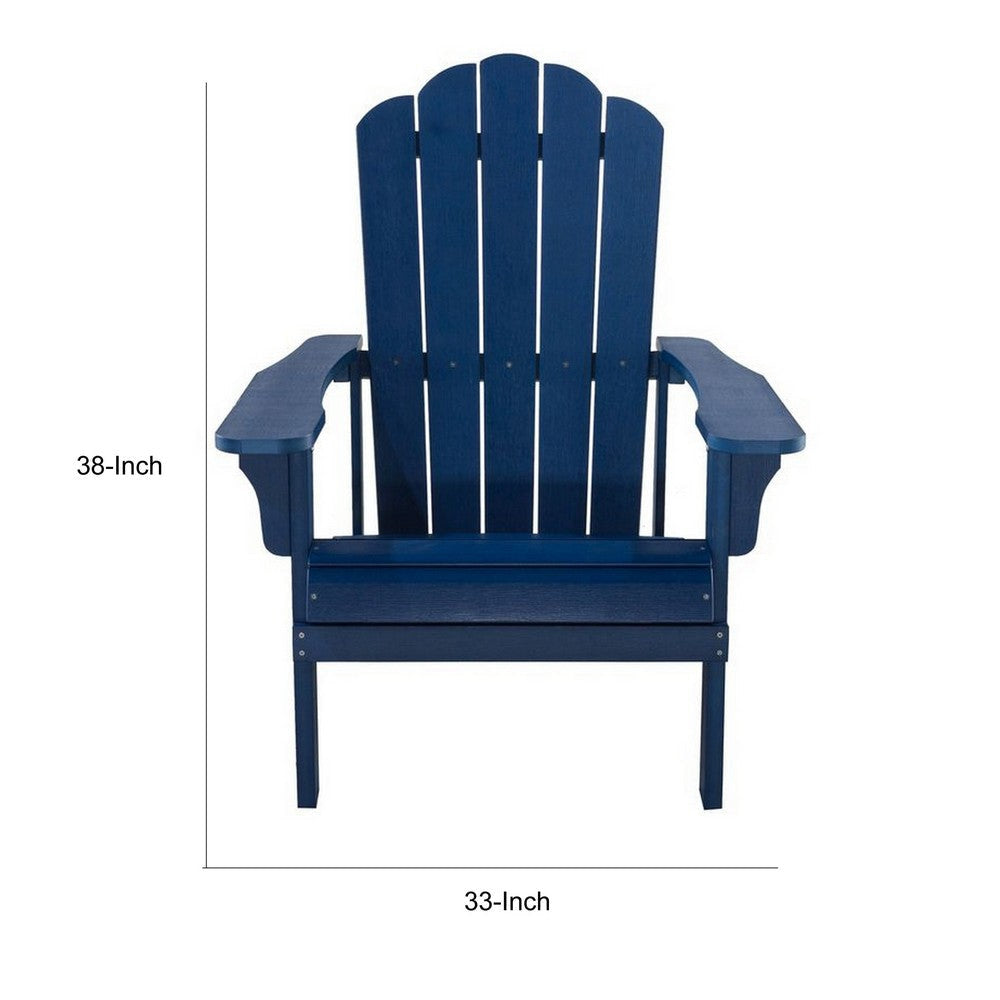 West Outdoor Patio Adirondack Chair 30 Inch Wood Style Blue Finish By Casagear Home BM321171