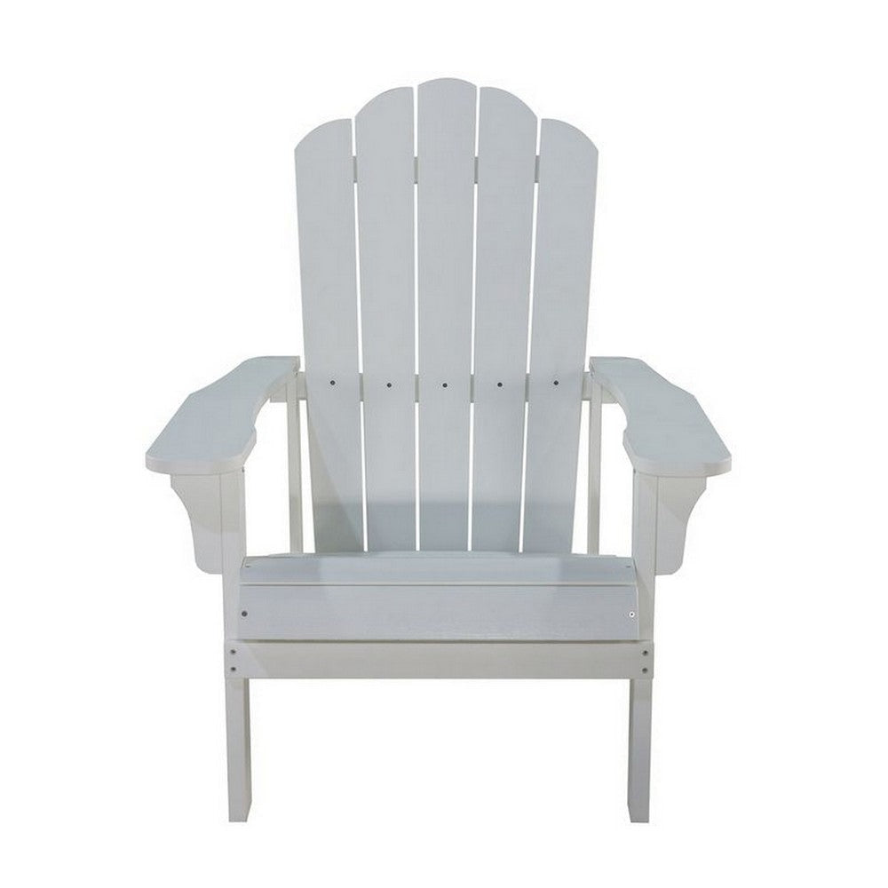 West Outdoor Patio Adirondack Chair, 30 Inch, Wood Style White Finish By Casagear Home