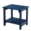 West Outdoor Patio End Table with Shelf 16 Inch Modern Wood Style Blue By Casagear Home BM321176