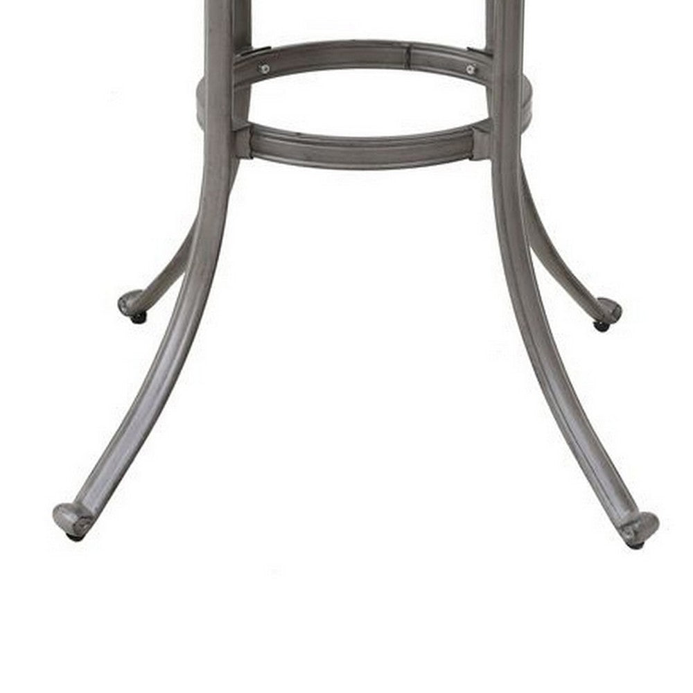 Mace Outdoor Patio Bar Table 42 Inch Round Lattice Top Aluminum Gray By Casagear Home BM321182