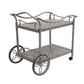 Mace Outdoor Patio Tea Cart, Quiet Rolling Wheels, 36 Inch, Aluminum, Gray By Casagear Home