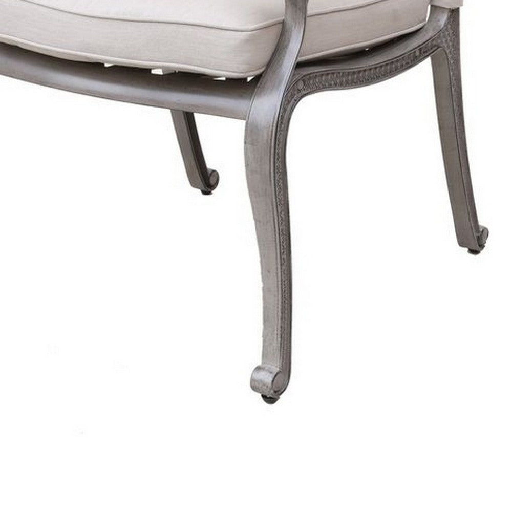 Mace Outdoor Patio Dining Armchair 24 Inch Aluminium Heritage Gray By Casagear Home BM321188