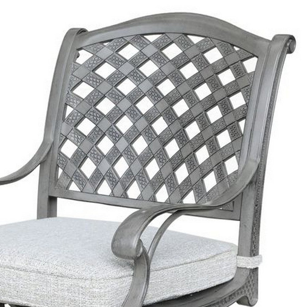 Mace Outdoor Dining Swivel Rocker Chair Set of 2 Aluminium Golden Beige By Casagear Home BM321189