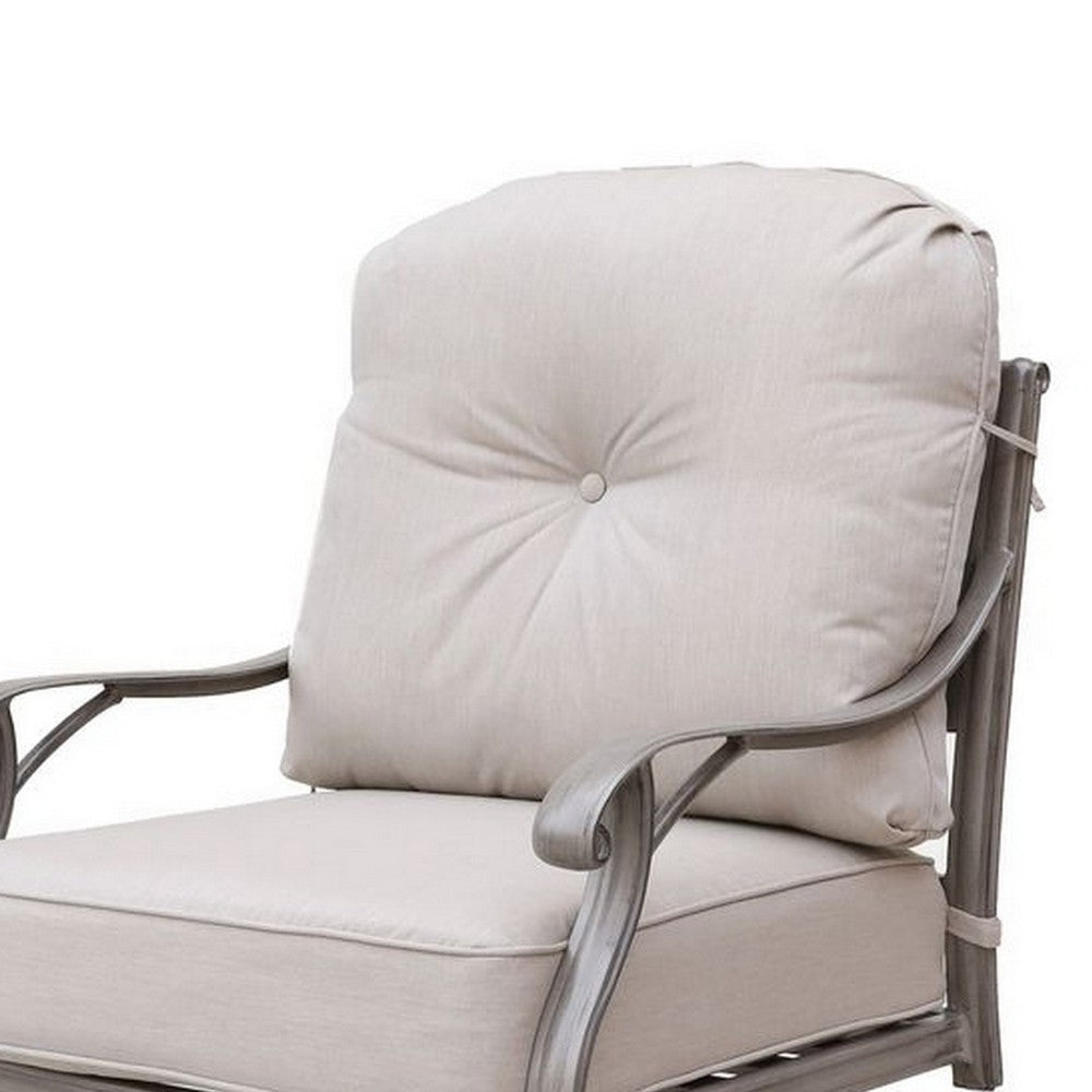 Mace Outdoor Club Motion Chair Set of 2 High Back Aluminium Heritage Gray By Casagear Home BM321192