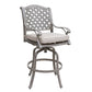 Mace Outdoor Patio Barstool Chair Set of 2, Aluminium, Heritage Gray By Casagear Home