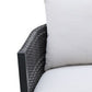 Cali Outdoor Club Chair Set of 2 Woven Aluminum Frame White Black By Casagear Home BM321196