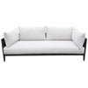 Cali Outdoor Sofa, 2 Side Pillows, 89 Inch, Hand Woven, Aluminum, Gabardine By Casagear Home