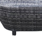 Cali Outdoor Coffee Table 46 Inch Oval Aluminum Woven Gray Black By Casagear Home BM321198