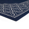 Marina Area Rug Rectangular 5 x 7 Indoor Outdoor Navy Blue and White By Casagear Home BM321205