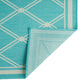 Mig Area Rug Rectangular 8 x 10 Teal Blue and Ivory Indoor Outdoor By Casagear Home BM321222