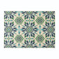 Dian Area Rug, 5 x 7 Ivory and Blue Indoor Outdoor, Medallion Pattern By Casagear Home