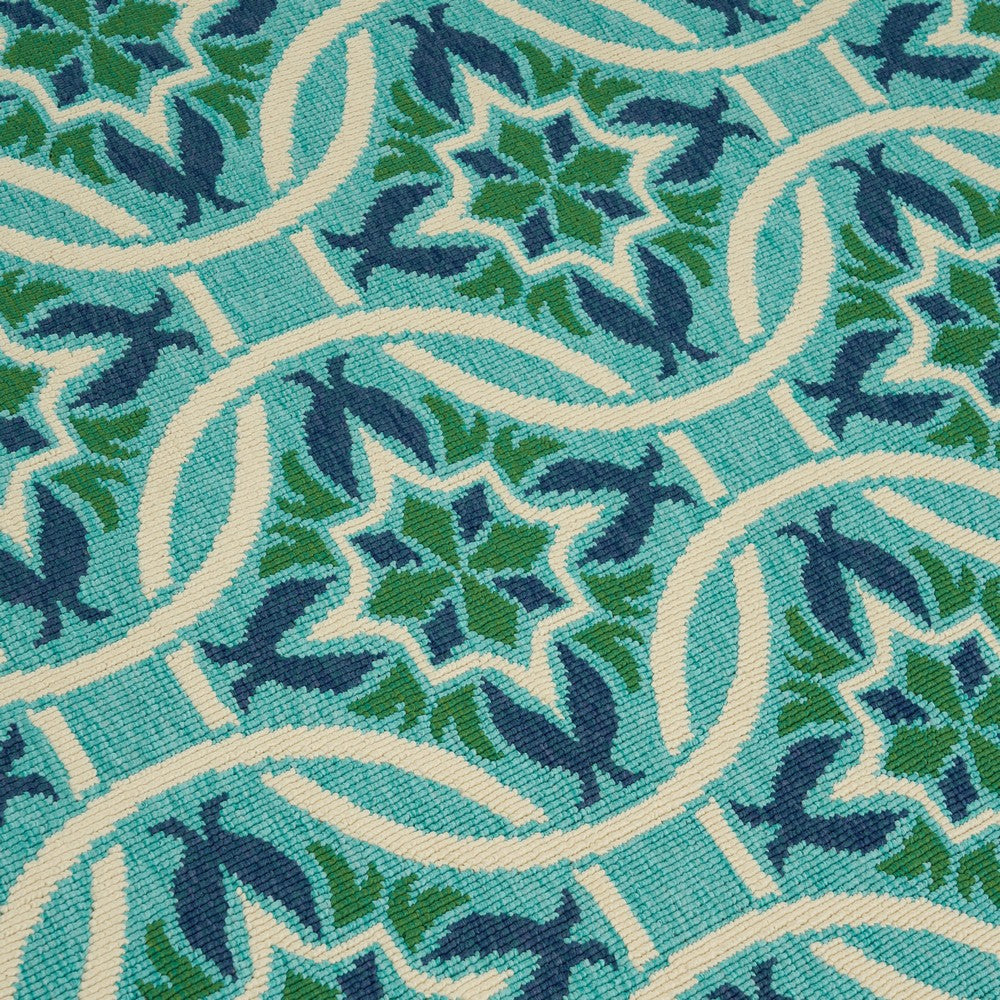 Dian 5 x 8 Area Rug Blue Green White Indoor Outdoor Intricate Design By Casagear Home BM321225